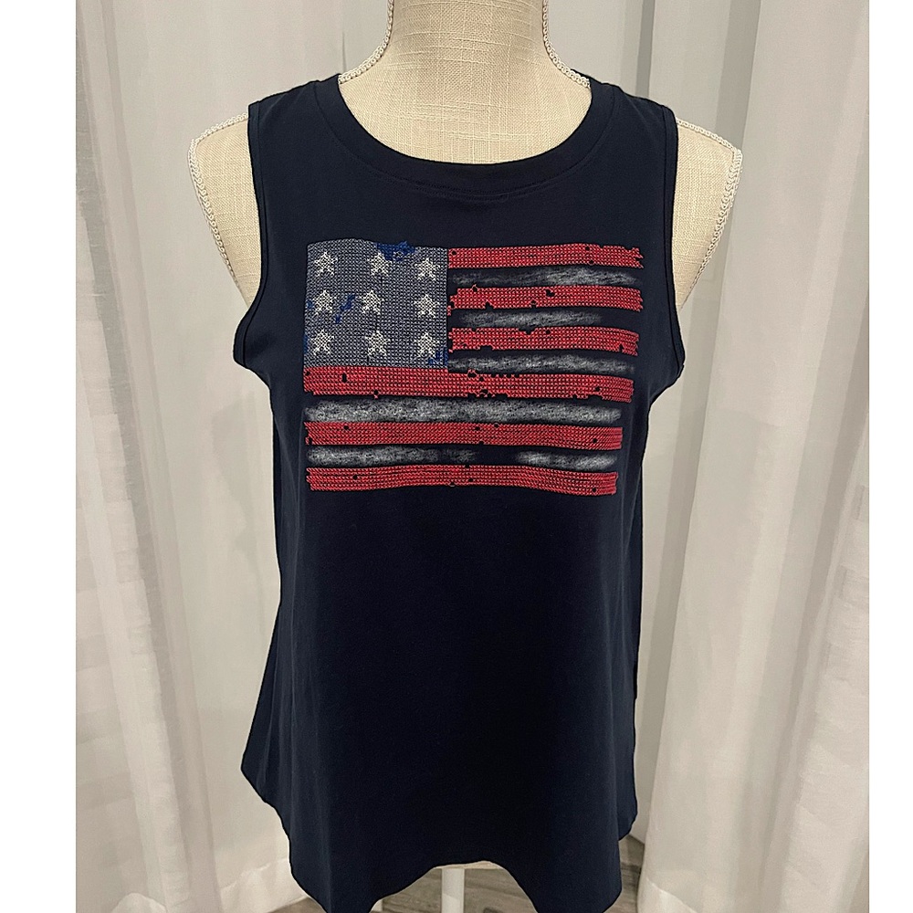Abercrombie Kids 4th of July American USA Flag sleeveless shirt - size 15/16